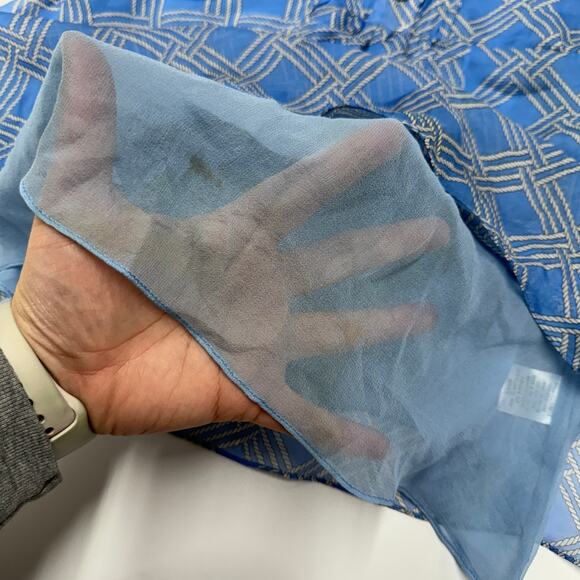 Milly Bergdorf Goodman Tank Top Womens 0 Blue Diamond Print Silk Vintage - Picture 8 of 8